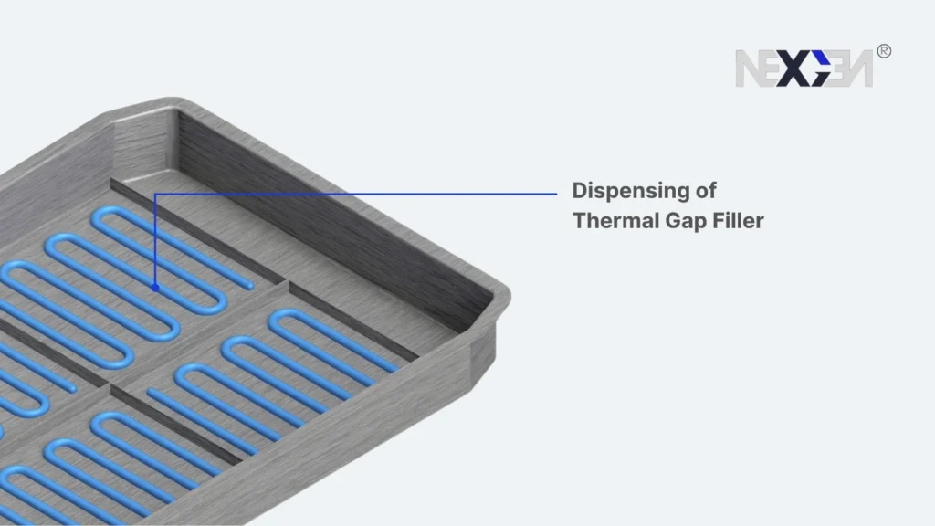 dispensing of thermal gap filler in battery pack
